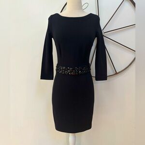 Blumarine black embellished long sleeve bodycon dress S $650
